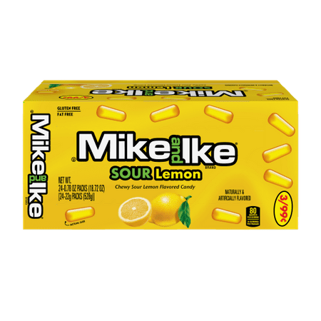 Mike & Ike Sour Lemon 3/99cents Pre-priced .078oz 24ct